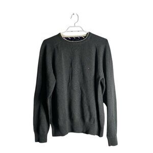 Tommy Hilfiger Men's Gray 100% Cotton Crewneck Knit Sweater